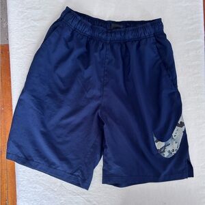Men’s Nike Athletic Basketball Shorts Slate Blue Camouflage Swoosh Size Small